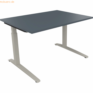 4003969073142 - Schreibtisch All in One 810025182 manuell höhenverstellbar 65-85cm (H) 160x70cm (BxT) rechteckig lavagrau silberaluminium 4003969073142 - Schreibtisch All in One 810025182 manuell höhenverstellbar 65-85cm (H) 160x70cm (BxT) rechteckig lavagrau silberaluminium