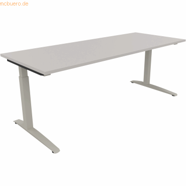 4003969073777 - Schreibtisch All in One 810026381 manuell höhenverstellbar 65-85cm (H) 180x70cm (BxT) rechteckig lichtgrau silberaluminium 4003969073777 - Schreibtisch All in One 810026381 manuell höhenverstellbar 65-85cm (H) 180x70cm (BxT) rechteckig lichtgrau silberaluminium