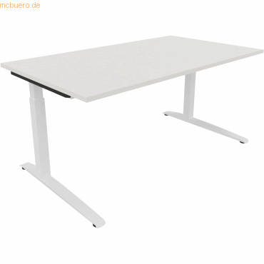 4003969073838 - Schreibtisch All in One 810025501 manuell höhenverstellbar 65-85cm (H) 160x90cm (BxT) rechteckig diamant weiß   verkehrsweiß