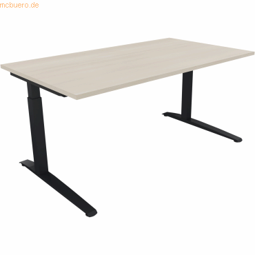 4003969073845 - Schreibtisch All in One 810025372 manuell höhenverstellbar 65-85cm (H) 160x90cm (BxT) rechteckig akazie hell anthrazit met 4003969073845 - Schreibtisch All in One 810025372 manuell höhenverstellbar 65-85cm (H) 160x90cm (BxT) rechteckig akazie hell anthrazit met