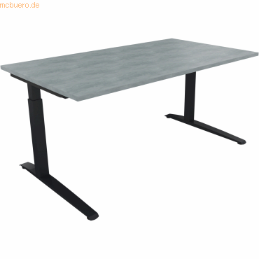 4003969073883 - Schreibtisch All in One 810025383 manuell höhenverstellbar 65-85cm (H) 160x90cm (BxT) rechteckig beton hell anthrazit meta 4003969073883 - Schreibtisch All in One 810025383 manuell höhenverstellbar 65-85cm (H) 160x90cm (BxT) rechteckig beton hell anthrazit meta