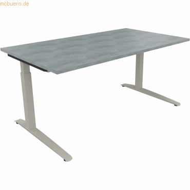 4003969073913 - Schreibtisch All in One 810025483 manuell höhenverstellbar 65-85cm (H) 160x90cm (BxT) rechteckig beton hell silberaluminiu 4003969073913 - Schreibtisch All in One 810025483 manuell höhenverstellbar 65-85cm (H) 160x90cm (BxT) rechteckig beton hell silberaluminiu
