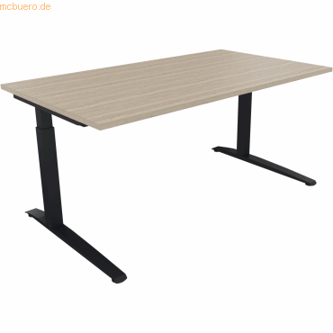 4003969073920 - Schreibtisch All in One 810025371 manuell höhenverstellbar 65-85cm (H) 160x90cm (BxT) rechteckig eiche natur anthrazit met 4003969073920 - Schreibtisch All in One 810025371 manuell höhenverstellbar 65-85cm (H) 160x90cm (BxT) rechteckig eiche natur anthrazit met