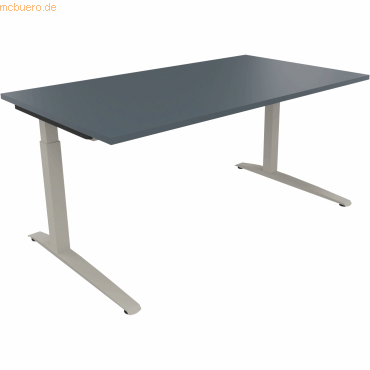 4003969073968 - Schreibtisch All in One 810025482 manuell höhenverstellbar 65-85cm (H) 160x90cm (BxT) rechteckig lavagrau silberaluminium 4003969073968 - Schreibtisch All in One 810025482 manuell höhenverstellbar 65-85cm (H) 160x90cm (BxT) rechteckig lavagrau silberaluminium