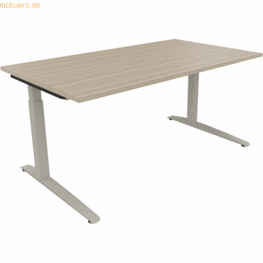 4003969073982 - Schreibtisch All in One 810025471 manuell höhenverstellbar 65-85cm (H) 160x90cm (BxT) rechteckig eiche natur silberalumini 4003969073982 - Schreibtisch All in One 810025471 manuell höhenverstellbar 65-85cm (H) 160x90cm (BxT) rechteckig eiche natur silberalumini