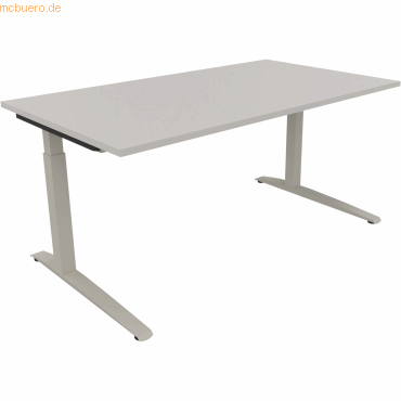 4003969073999 - Schreibtisch All in One 810025481 manuell höhenverstellbar 65-85cm (H) 160x90cm (BxT) rechteckig lichtgrau silberaluminium 4003969073999 - Schreibtisch All in One 810025481 manuell höhenverstellbar 65-85cm (H) 160x90cm (BxT) rechteckig lichtgrau silberaluminium