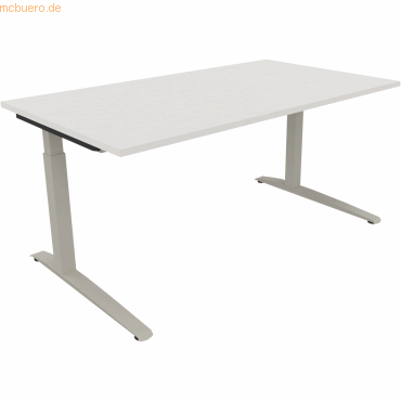 4003969074002 - Schreibtisch All in One 810025401 manuell höhenverstellbar 65-85cm (H) 160x90cm (BxT) rechteckig diamant weiß silberalumin 4003969074002 - Schreibtisch All in One 810025401 manuell höhenverstellbar 65-85cm (H) 160x90cm (BxT) rechteckig diamant weiß silberalumin