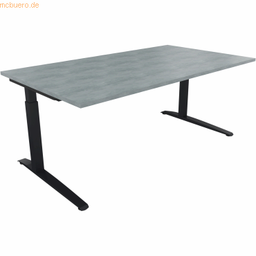 4003969074019 - Schreibtisch All in One 810025683 manuell höhenverstellbar 65-85cm (H) 180x100cm (BxT) rechteckig beton hell anthrazitmeta 4003969074019 - Schreibtisch All in One 810025683 manuell höhenverstellbar 65-85cm (H) 180x100cm (BxT) rechteckig beton hell anthrazitmeta