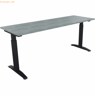 4003969074064 - Schreibtisch All in One 810025983 manuell höhenverstellbar 65-85cm (H) 180x60cm (BxT) rechteckig beton hell anthrazitmetal 4003969074064 - Schreibtisch All in One 810025983 manuell höhenverstellbar 65-85cm (H) 180x60cm (BxT) rechteckig beton hell anthrazitmetal