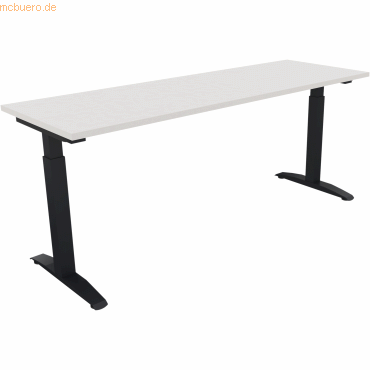 4003969074132 - Schreibtisch All in One 810025901 manuell höhenverstellbar 65-85cm (H) 180x60cm (BxT) rechteckig weiß anthrazitmetallic 4 4003969074132 - Schreibtisch All in One 810025901 manuell höhenverstellbar 65-85cm (H) 180x60cm (BxT) rechteckig weiß anthrazitmetallic 4