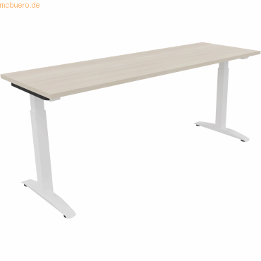 4003969074231 - Schreibtisch All in One 810026172 manuell höhenverstellbar 65-85cm (H) 180x60cm (BxT) rechteckig akazie hell verkehrsweiß 4003969074231 - Schreibtisch All in One 810026172 manuell höhenverstellbar 65-85cm (H) 180x60cm (BxT) rechteckig akazie hell verkehrsweiß