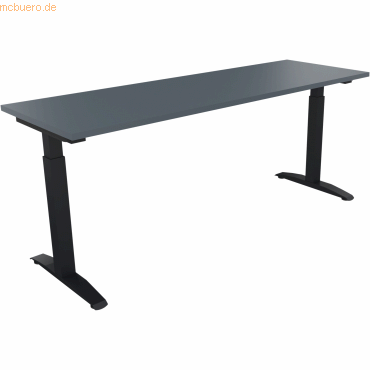 4003969074248 - Schreibtisch All in One 810025982 manuell höhenverstellbar 65-85cm (H) 180x60cm (BxT) rechteckig lavagrau anthrazitmetalli 4003969074248 - Schreibtisch All in One 810025982 manuell höhenverstellbar 65-85cm (H) 180x60cm (BxT) rechteckig lavagrau anthrazitmetalli