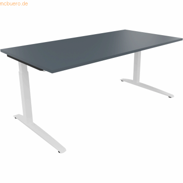 4003969074385 - Schreibtisch All in One 810027082 manuell höhenverstellbar 65-85cm (H) 180x90cm (BxT) rechteckig lavagrau verkehrsweiß 40 4003969074385 - Schreibtisch All in One 810027082 manuell höhenverstellbar 65-85cm (H) 180x90cm (BxT) rechteckig lavagrau verkehrsweiß 40