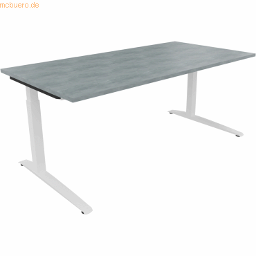 4003969074392 - Schreibtisch All in One 810027083 manuell höhenverstellbar 65-85cm (H) 180x90cm (BxT) rechteckig beton hell verkehrsweiß 4003969074392 - Schreibtisch All in One 810027083 manuell höhenverstellbar 65-85cm (H) 180x90cm (BxT) rechteckig beton hell verkehrsweiß