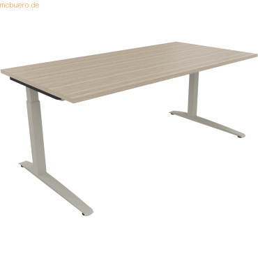 4003969074422 - Schreibtisch All in One 810026971 manuell höhenverstellbar 65-85cm (H) 180x90cm (BxT) rechteckig eiche natur silberalumini 4003969074422 - Schreibtisch All in One 810026971 manuell höhenverstellbar 65-85cm (H) 180x90cm (BxT) rechteckig eiche natur silberalumini