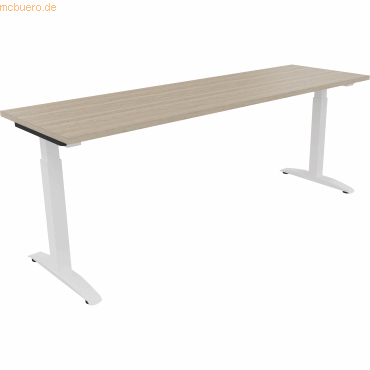 4003969074439 - Schreibtisch All in One 810027671 manuell höhenverstellbar 65-85cm (H) 200x60cm (BxT) rechteckig eiche natur verkehrsweiß 4003969074439 - Schreibtisch All in One 810027671 manuell höhenverstellbar 65-85cm (H) 200x60cm (BxT) rechteckig eiche natur verkehrsweiß
