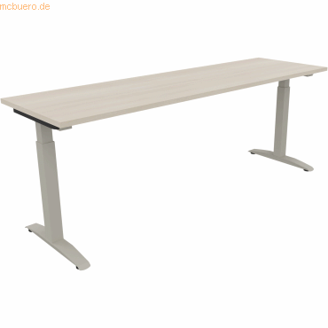 4003969074545 - Schreibtisch All in One 810027572 manuell höhenverstellbar 65-85cm (H) 200x60cm (BxT) rechteckig akaziehell silberaluminiu 4003969074545 - Schreibtisch All in One 810027572 manuell höhenverstellbar 65-85cm (H) 200x60cm (BxT) rechteckig akaziehell silberaluminiu