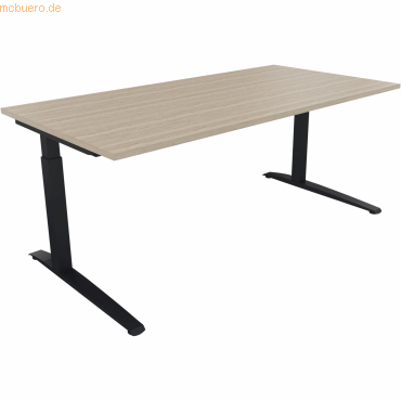 4003969074767 - Schreibtisch All in One 810026871 manuell höhenverstellbar 65-85cm (H) 180x90cm (BxT) rechteckig eiche natur anthrazitmeta 4003969074767 - Schreibtisch All in One 810026871 manuell höhenverstellbar 65-85cm (H) 180x90cm (BxT) rechteckig eiche natur anthrazitmeta