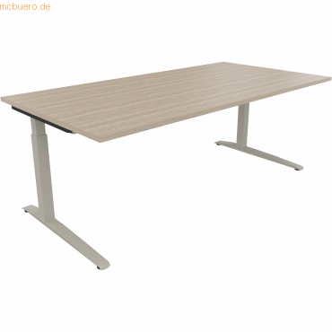 4003969074866 - Schreibtisch All in One 810027271 manuell höhenverstellbar 65-85cm (H) 200x100cm (BxT) rechteckig eiche natur silberalumin 4003969074866 - Schreibtisch All in One 810027271 manuell höhenverstellbar 65-85cm (H) 200x100cm (BxT) rechteckig eiche natur silberalumin