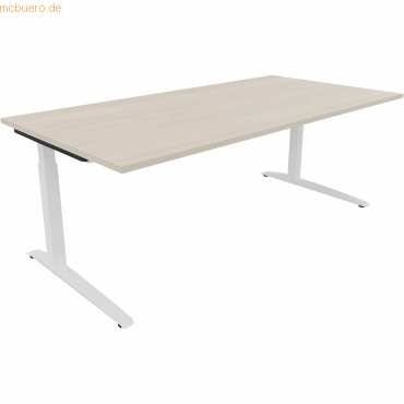 4003969074989 - Schreibtisch All in One 810027372 manuell höhenverstellbar 65-85cm (H) 200x100cm (BxT) rechteckig akazie hell weiß 400396 4003969074989 - Schreibtisch All in One 810027372 manuell höhenverstellbar 65-85cm (H) 200x100cm (BxT) rechteckig akazie hell weiß 400396