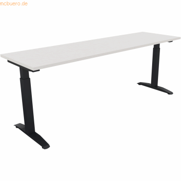 4003969074996 - Schreibtisch All in One 810027401 manuell höhenverstellbar 65-85cm (H) 200x60cm (BxT) rechteckig diamant weiß anthrazit me 4003969074996 - Schreibtisch All in One 810027401 manuell höhenverstellbar 65-85cm (H) 200x60cm (BxT) rechteckig diamant weiß anthrazit me