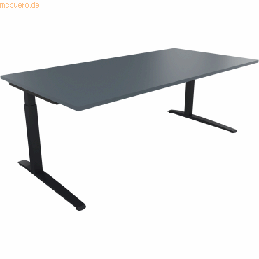 4003969075009 - Schreibtisch All in One 810027182 manuell höhenverstellbar 65-85cm (H) 200x100cm (BxT) rechteckig lavagrau anthrazitmetall 4003969075009 - Schreibtisch All in One 810027182 manuell höhenverstellbar 65-85cm (H) 200x100cm (BxT) rechteckig lavagrau anthrazitmetall