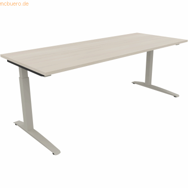 4003969075085 - Schreibtisch All in One 810028172 manuell höhenverstellbar 65-85cm (H) 200x80cm (BxT) rechteckig akazie hell silberalumini 4003969075085 - Schreibtisch All in One 810028172 manuell höhenverstellbar 65-85cm (H) 200x80cm (BxT) rechteckig akazie hell silberalumini
