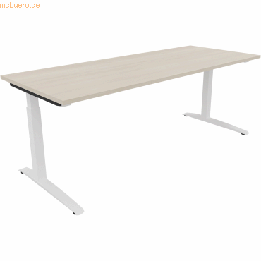 4003969075146 - Schreibtisch All in One 810028272 manuell höhenverstellbar 65-85cm (H) 200x80cm (BxT) rechteckig akazie hell verkehrsweiß 4003969075146 - Schreibtisch All in One 810028272 manuell höhenverstellbar 65-85cm (H) 200x80cm (BxT) rechteckig akazie hell verkehrsweiß