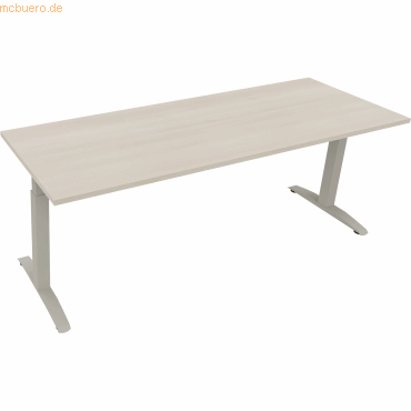 4003969075153 - Schreibtisch All in One 810027872 manuell höhenverstellbar 65-85cm (H) 200x70cm (BxT) rechteckig akazie hell silberalumini 4003969075153 - Schreibtisch All in One 810027872 manuell höhenverstellbar 65-85cm (H) 200x70cm (BxT) rechteckig akazie hell silberalumini