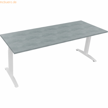 4003969075269 - Schreibtisch All in One 810027983 manuell höhenverstellbar 65-85cm (H) 200x70cm (BxT) rechteckig beton hell verkehrsweiß 4003969075269 - Schreibtisch All in One 810027983 manuell höhenverstellbar 65-85cm (H) 200x70cm (BxT) rechteckig beton hell verkehrsweiß