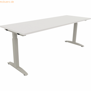 4003969075306 - Schreibtisch All in One 810027801 manuell höhenverstellbar 65-85cm (H) 200x70cm (BxT) rechteckig diamant weiß silberalumin 4003969075306 - Schreibtisch All in One 810027801 manuell höhenverstellbar 65-85cm (H) 200x70cm (BxT) rechteckig diamant weiß silberalumin