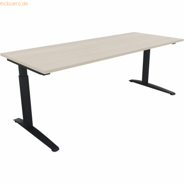 4003969075344 - Schreibtisch All in One 810028072 manuell höhenverstellbar 65-85cm (H) 200x80cm (BxT) rechteckig akazie hell anthrazitmeta 4003969075344 - Schreibtisch All in One 810028072 manuell höhenverstellbar 65-85cm (H) 200x80cm (BxT) rechteckig akazie hell anthrazitmeta