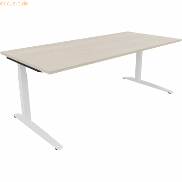 4003969075405 - Schreibtisch All in One 810028572 manuell höhenverstellbar 65-85cm (H) 200x90cm (BxT) rechteckig akazie hell verkehrsweiß 4003969075405 - Schreibtisch All in One 810028572 manuell höhenverstellbar 65-85cm (H) 200x90cm (BxT) rechteckig akazie hell verkehrsweiß