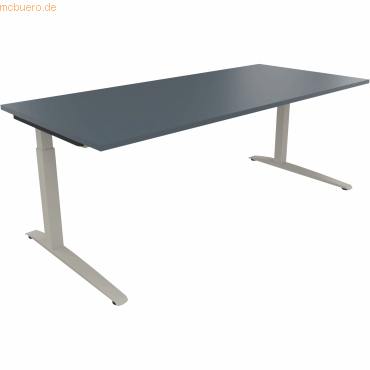 4003969075443 - Schreibtisch All in One 810028482 manuell höhenverstellbar 65-85cm (H) 200x90cm (BxT) rechteckig lavagrau silberaluminium 4003969075443 - Schreibtisch All in One 810028482 manuell höhenverstellbar 65-85cm (H) 200x90cm (BxT) rechteckig lavagrau silberaluminium