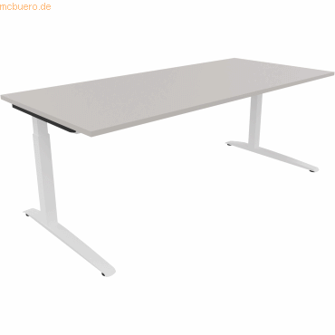4003969075474 - Schreibtisch All in One 810028581 manuell höhenverstellbar 65-85cm (H) 200x90cm (BxT) rechteckig lichtgrau verkehrsweiß 4 4003969075474 - Schreibtisch All in One 810028581 manuell höhenverstellbar 65-85cm (H) 200x90cm (BxT) rechteckig lichtgrau verkehrsweiß 4