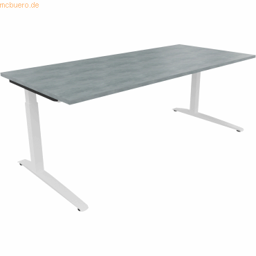 4003969075481 - Schreibtisch All in One 810028583 manuell höhenverstellbar 65-85cm (H) 200x90cm (BxT) rechteckig beton hell verkehrsweiß 4003969075481 - Schreibtisch All in One 810028583 manuell höhenverstellbar 65-85cm (H) 200x90cm (BxT) rechteckig beton hell verkehrsweiß