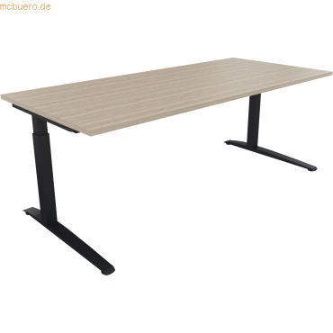 4003969075511 - Schreibtisch All in One 810028371 manuell höhenverstellbar 65-85cm (H) 200x90cm (BxT) rechteckig eiche natur anthrazitmeta 4003969075511 - Schreibtisch All in One 810028371 manuell höhenverstellbar 65-85cm (H) 200x90cm (BxT) rechteckig eiche natur anthrazitmeta