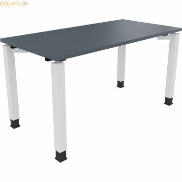 4003969076242 - Schreibtisch All in One 810030982 manuell höhenverstellbar 68-82cm (H) 140x70cm (BxT) rechteckig lavagrau verkehrsweiß 40 4003969076242 - Schreibtisch All in One 810030982 manuell höhenverstellbar 68-82cm (H) 140x70cm (BxT) rechteckig lavagrau verkehrsweiß 40
