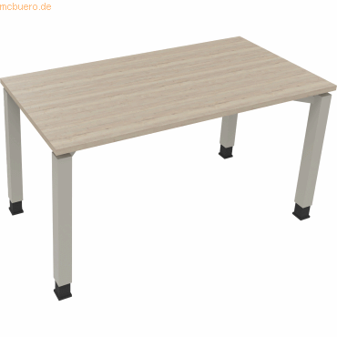 4003969076266 - Schreibtisch All in One 810030871 höhenverstellbar 68-82cm (H) rechteckig eiche natur   silberaluminium 4003969076266 Soennec
