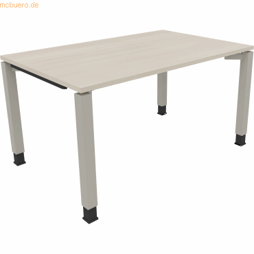 4003969076372 - Schreibtisch All in One 810031472 höhenverstellbar 68-82cm (H) rechteckig akazie hell   silberaluminium 4003969076372 Soennec
