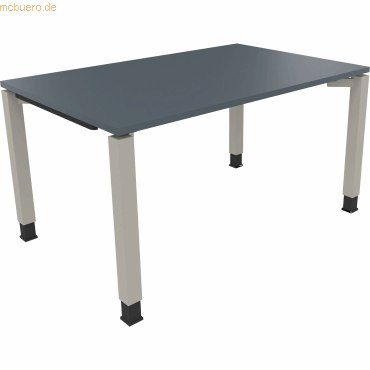 4003969076402 - Schreibtisch All in One 810031482 höhenverstellbar 68-82cm (H) rechteckig lavagrau   silberaluminium 4003969076402 Soennecken
