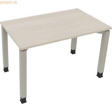 4003969076532 - Schreibtisch All in One 810029372 höhenverstellbar 68-82cm (H) rechteckig akazie hell   silberaluminium 4003969076532 Soennec
