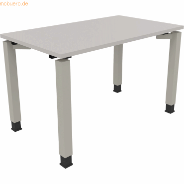 4003969076631 - Schreibtisch All in One 810029381 höhenverstellbar 68-82cm (H) rechteckig lichtgrau   silberaluminium 4003969076631 Soennecke