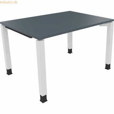 4003969076969 - Schreibtisch All in One 810030082 manuell höhenverstellbar 68-82cm (H) 120x90cm (BxT) rechteckig lavagrau   verkehrsweiß 40