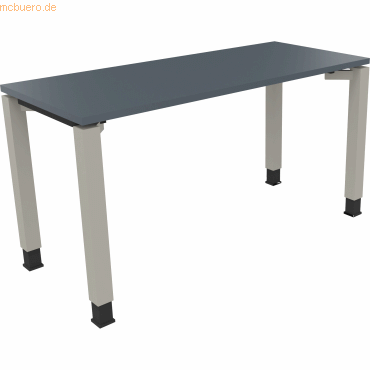 4003969077072 - Schreibtisch All in One 810030582 höhenverstellbar 68-82cm (H) rechteckig lavagrau   silberaluminium 4003969077072 Soennecken