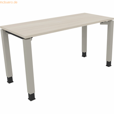 4003969077133 - Schreibtisch All in One 810030572 höhenverstellbar 68-82cm (H) rechteckig akazie hell   silberaluminium 4003969077133 Soennec