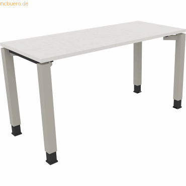 4003969077195 - Schreibtisch All in One 810030501 höhenverstellbar 68-82cm (H) rechteckig diamantweiß   silberaluminium 4003969077195 Soennec