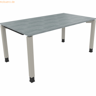 4003969077355 - Schreibtisch All in One 810032683 höhenverstellbar 68-82cm (H) rechteckig beton hell   silberaluminium 4003969077355 Soenneck