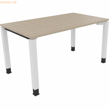 4003969077539 - Schreibtisch All in One 810031271 höhenverstellbar 68-82cm (H) rechteckig eiche natur   verkehrsweiß 4003969077539 Soennecken