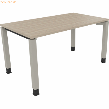 4003969077553 - Schreibtisch All in One 810031171 höhenverstellbar 68-82cm (H) rechteckig eiche natur   silberaluminium 4003969077553 Soennec